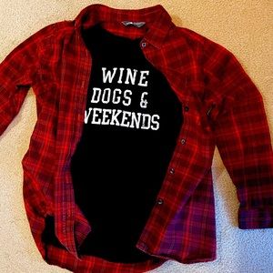 North face flannel and t shirt set